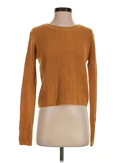 Pre-owned Ambiance Apparel Long Sleeve Top Brown Boatneck Tops