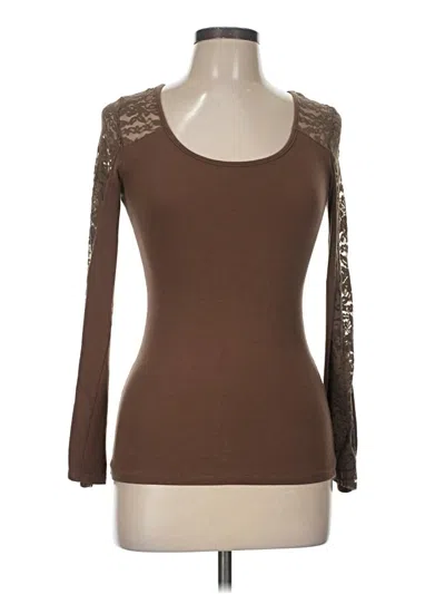 Pre-owned Ambiance Apparel Long Sleeve T-shirt In Brown