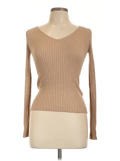 Pre-owned Ambiance Apparel Long Sleeve T-shirt In Tan
