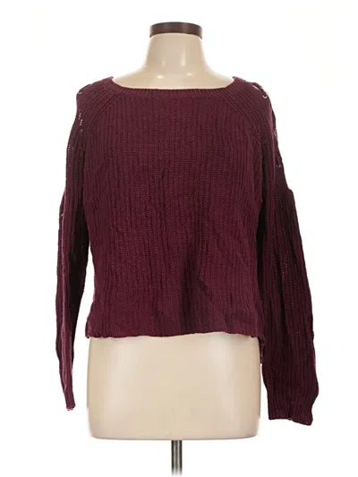 Pre-owned Ambiance Apparel Pullover Sweater In Burgundy