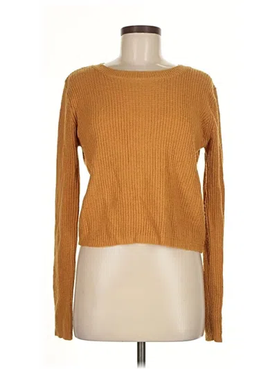 Pre-owned Ambiance Apparel Pullover Sweater In Gold
