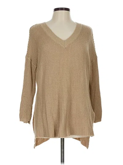 Pre-owned Ambiance Apparel Pullover Sweater In Tan