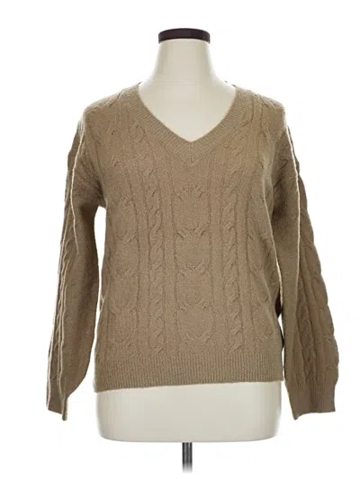 Pre-owned Ambiance Apparel Pullover Sweater In Tan