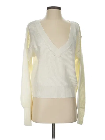 Pre-owned Ambiance Apparel Pullover Sweater In White