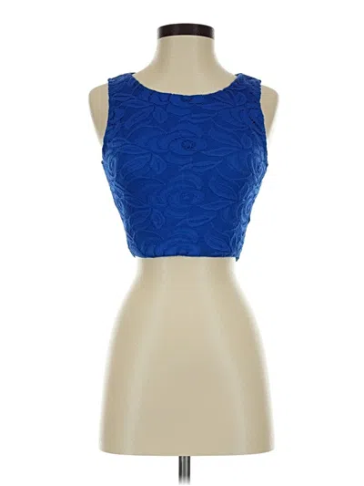 Pre-owned Ambiance Apparel Sleeveless Blouse In Blue