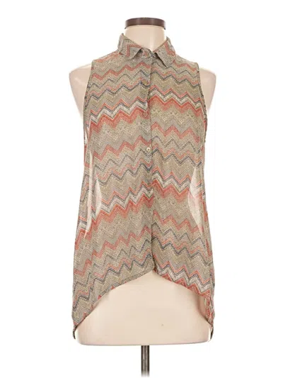 Pre-owned Ambiance Apparel Sleeveless Blouse In Brown