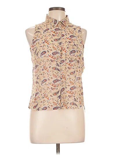 Pre-owned Ambiance Apparel Sleeveless Blouse In Gold