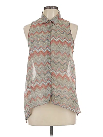 Pre-owned Ambiance Apparel Sleeveless Blouse In Gray