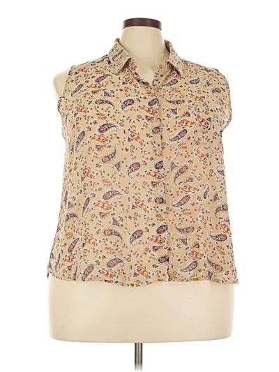 Pre-owned Ambiance Apparel Sleeveless T-shirt In Tan