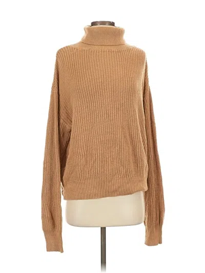 Pre-owned Ambiance Apparel Turtleneck Sweater In Brown