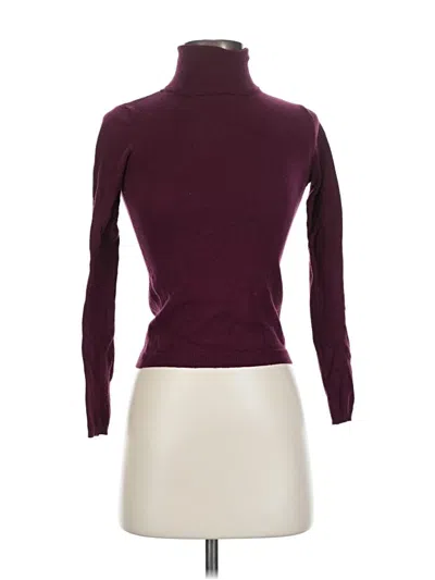 Pre-owned Ambiance Apparel Turtleneck Sweater In Burgundy