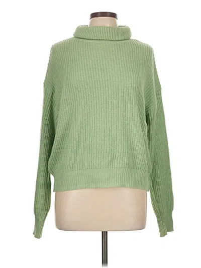 Pre-owned Ambiance Apparel Turtleneck Sweater In Green