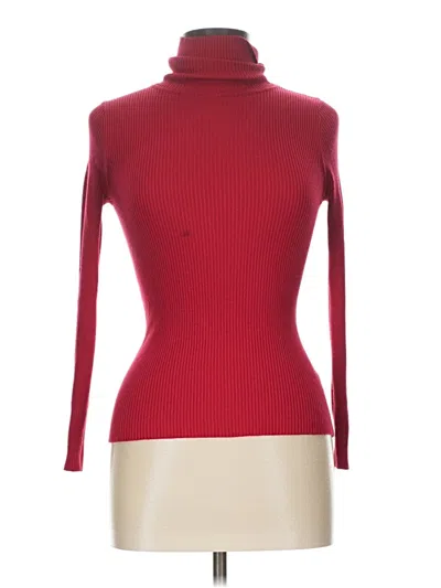 Pre-owned Ambiance Apparel Turtleneck Sweater In Red