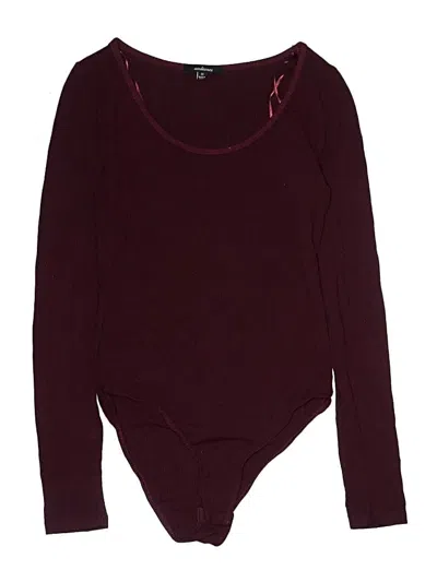 Pre-owned Ambiance Bodysuit In Burgundy
