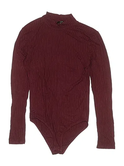 Pre-owned Ambiance Bodysuit In Burgundy