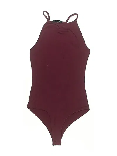 Pre-owned Ambiance Bodysuit In Burgundy