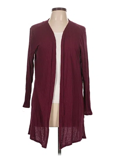 Pre-owned Ambiance Cardigan Sweater In Burgundy