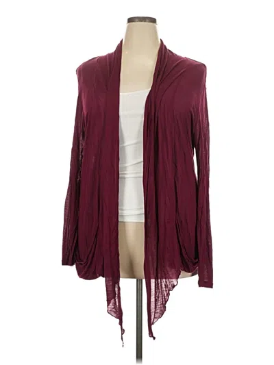 Pre-owned Ambiance Cardigan Sweater In Burgundy
