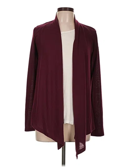 Pre-owned Ambiance Cardigan Sweater In Burgundy