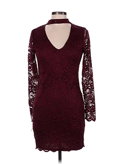 Pre-owned Ambiance Cocktail Dress In Burgundy