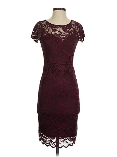 Pre-owned Ambiance Cocktail Dress In Burgundy
