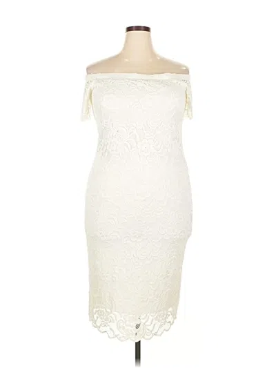 Pre-owned Ambiance Cocktail Dress In White