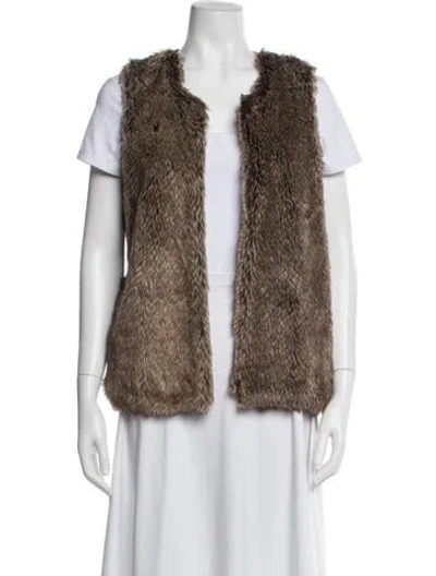 Pre-owned Ambiance Furs Faux Fur Vest In Brown