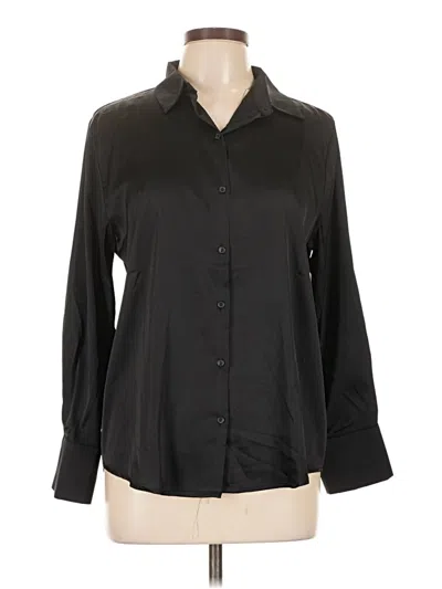 Pre-owned Ambiance Long Sleeve Blouse In Black