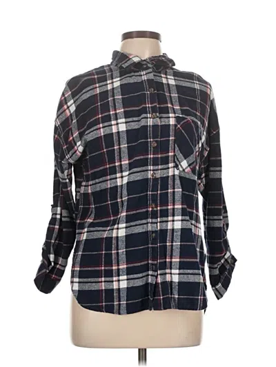 Pre-owned Ambiance Long Sleeve Button Down Shirt In Black
