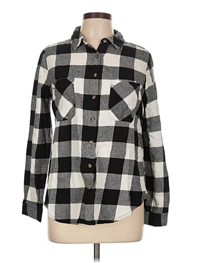 Pre-owned Ambiance Long Sleeve Button Down Shirt In Black
