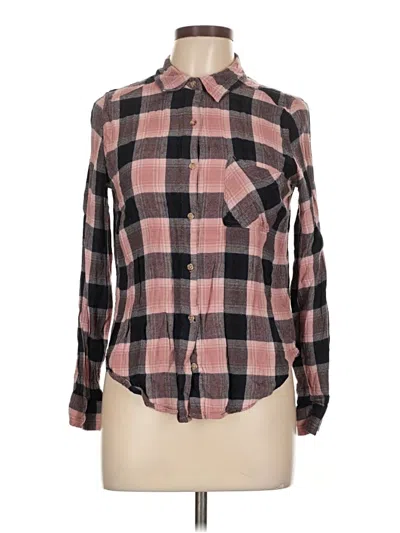 Pre-owned Ambiance Long Sleeve Button Down Shirt In Pink