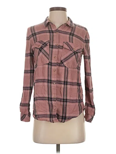 Pre-owned Ambiance Long Sleeve Button Down Shirt In Pink