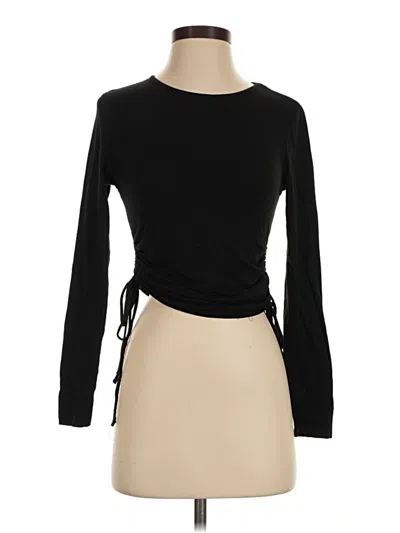 Pre-owned Ambiance Long Sleeve Top Black Boatneck Tops