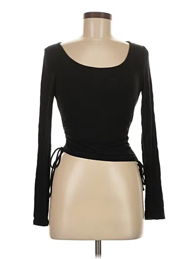 Pre-owned Ambiance Long Sleeve Top Black Sweetheart Neckline Tops