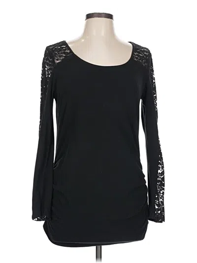 Pre-owned Ambiance Long Sleeve Top Black Sweetheart Neckline Tops