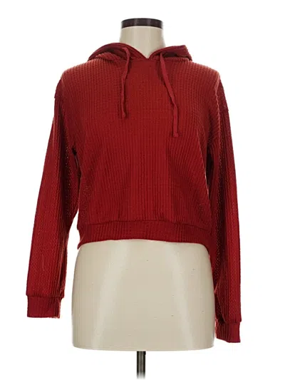 Pre-owned Ambiance Long Sleeve Top Red Cowl Neck Tops