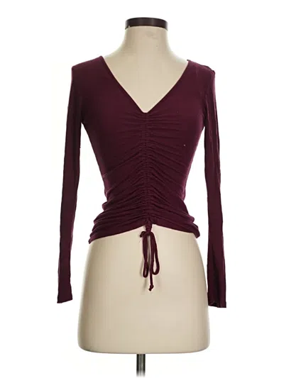 Pre-owned Ambiance Long Sleeve T-shirt In Burgundy