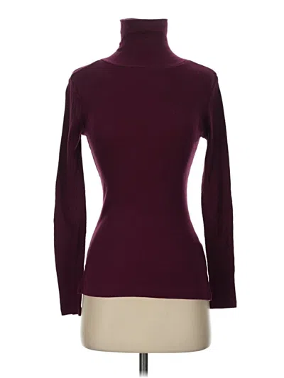 Pre-owned Ambiance Long Sleeve Turtleneck In Burgundy