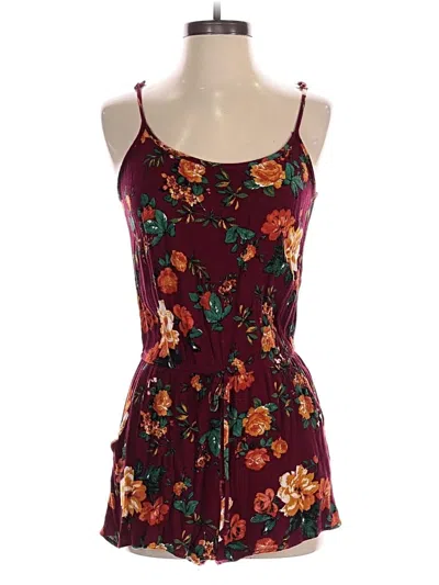 Pre-owned Ambiance Romper In Burgundy