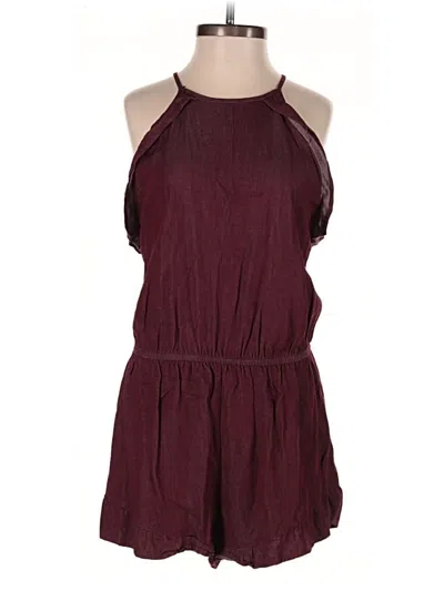 Pre-owned Ambiance Romper In Burgundy