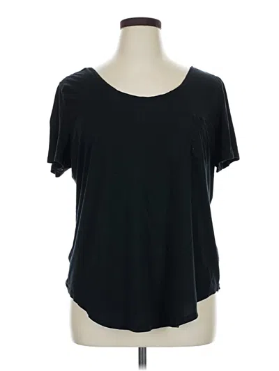 Pre-owned Ambiance Short Sleeve Top Black Scoop Neck Tops