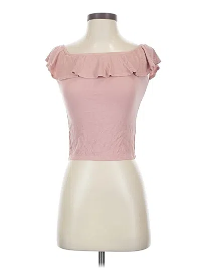 Pre-owned Ambiance Short Sleeve Top Pink Sweetheart Neckline Tops