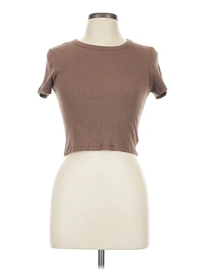 Pre-owned Ambiance Short Sleeve Turtleneck In Brown