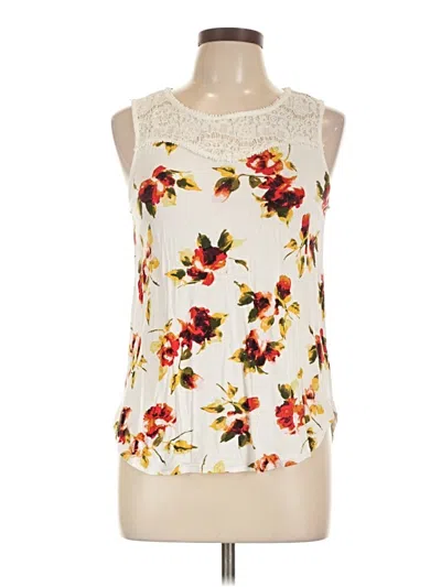 Pre-owned Ambiance Sleeveless Blouse In Ivory