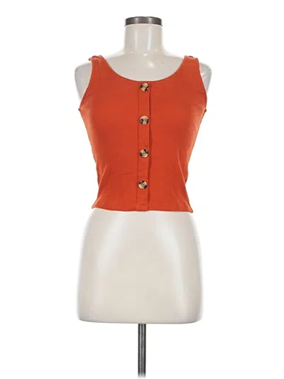 Pre-owned Ambiance Sleeveless Top Orange Sweetheart Neckline Tops