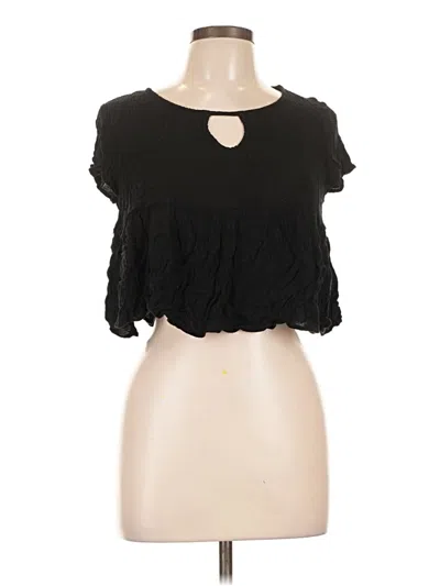 Pre-owned Ambiance Tank Top Black Keyhole Neckline Tops