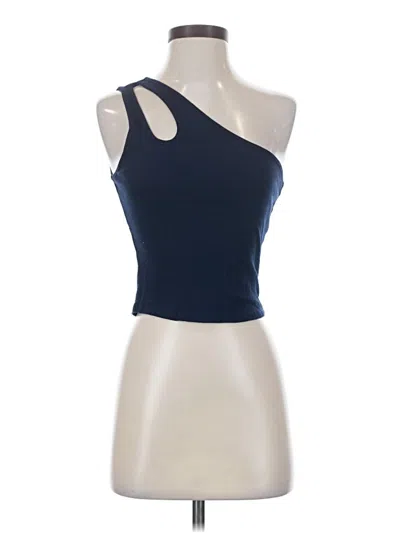 Pre-owned Ambiance Tank Top Blue One Shoulder Neckline Tops