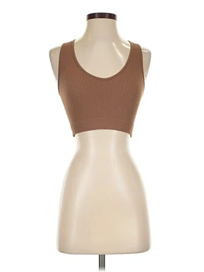 Pre-owned Ambiance Tank Top Brown Strapless Neckline Tops