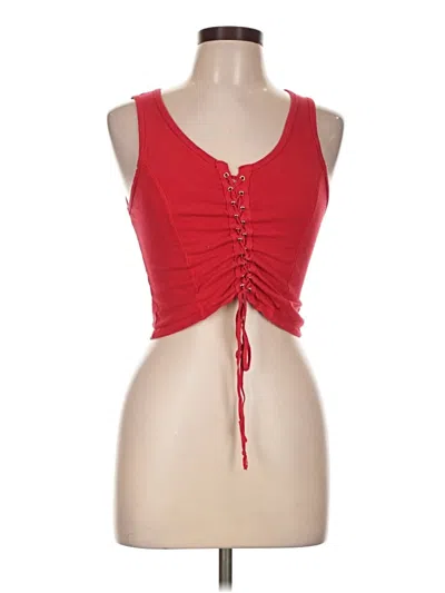 Pre-owned Ambiance Tank Top Red Strapless Neckline Tops