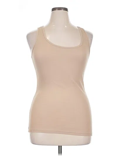 Pre-owned Ambiance Tank Top Tan Halter Neckline Tops In Brown